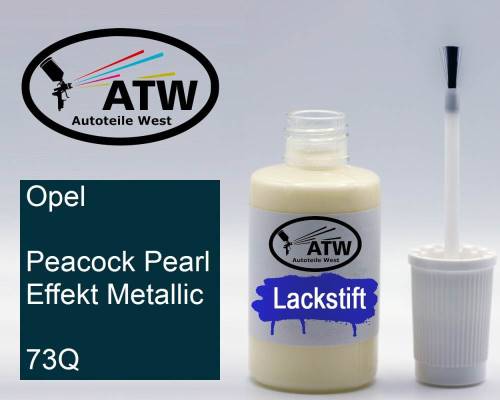 Opel, Peacock Pearl Effekt Metallic, 73Q: 20ml Lackstift, von ATW Autoteile West.